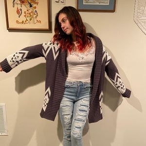 Cardigan with native print